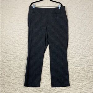 Penningtons Gray Pinstripe Dress Pants Pull On Size 14